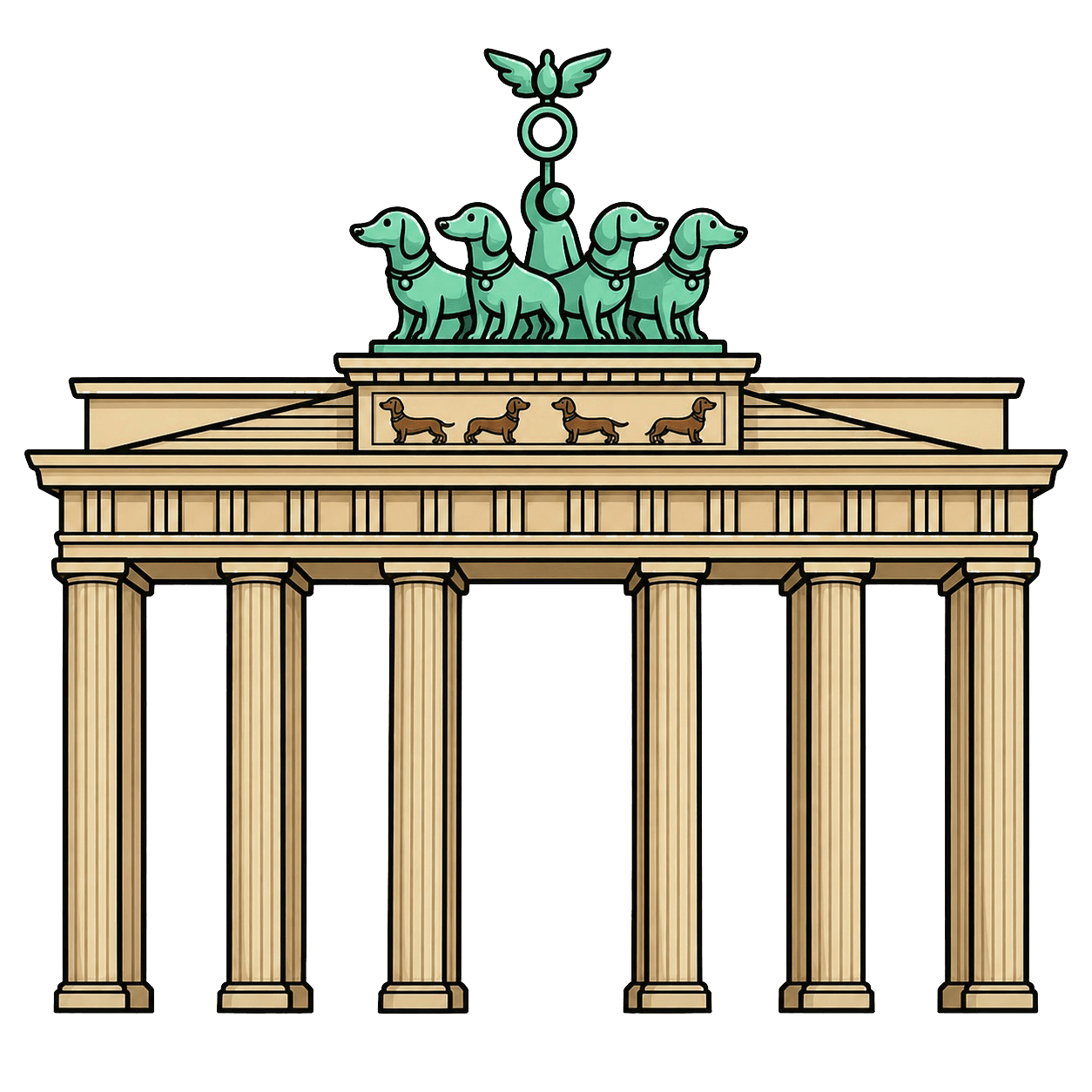 Brandenburger Tor am Pariser Platz — Treffpunkt für den Dackel-Spaziergang in Berlin